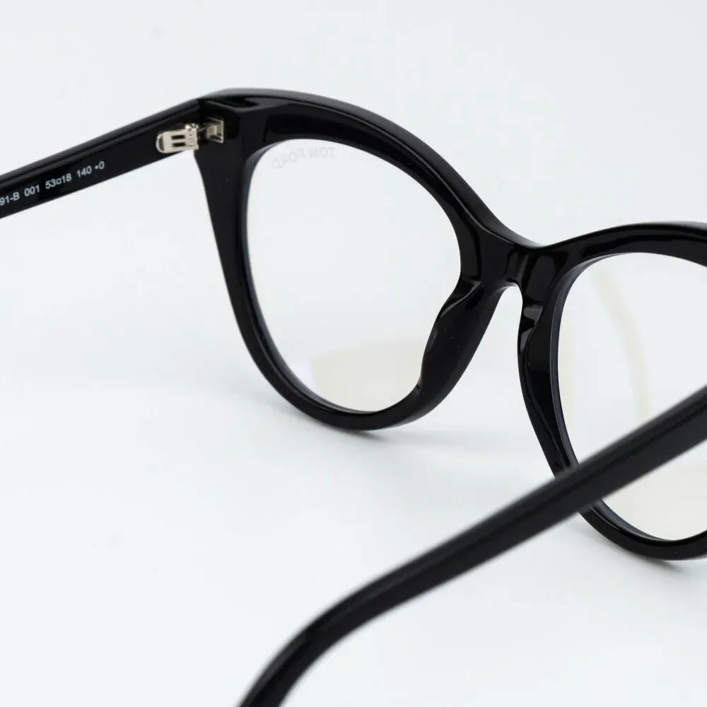 Tom Ford Women Eyeglasses Black Cat Eye FT6091-B 001 NEW AUTHENTIC